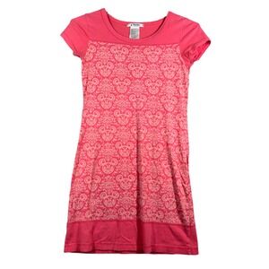 Disney Parks Dress Coral Pink Mickey Mouse Damask Print T-Shirt Casual Travel XS